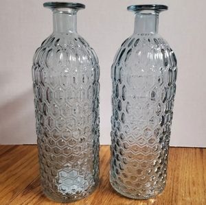 Blue glass vases